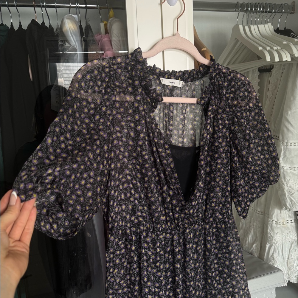 MNG Floral Gray Dress